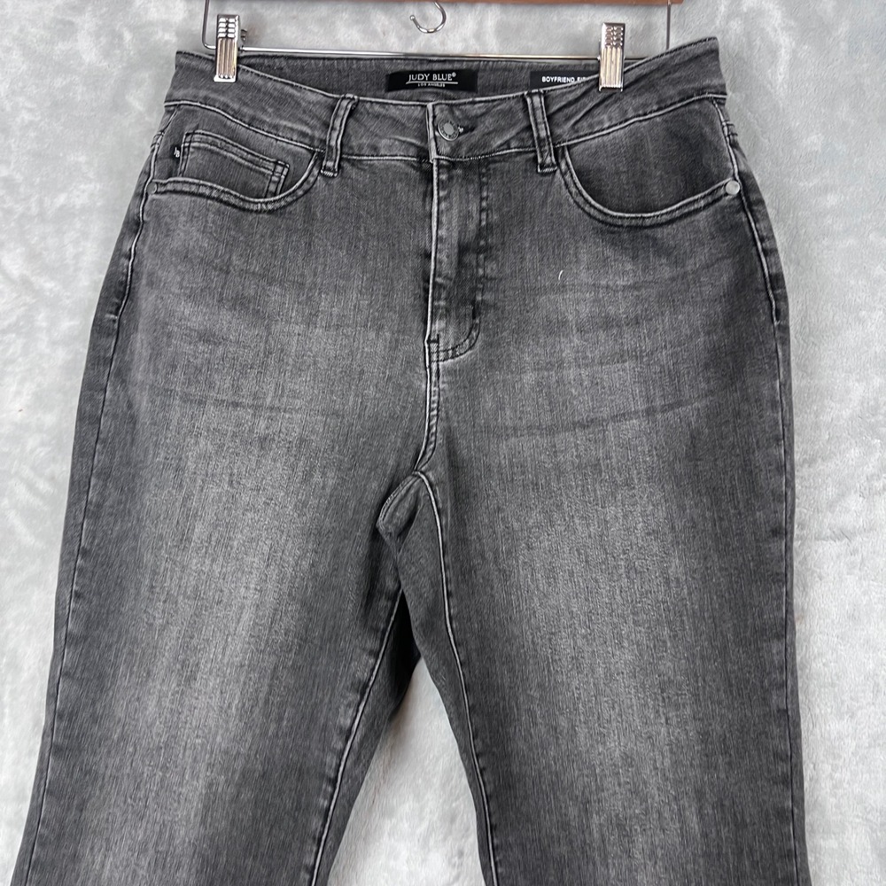 Judy Blue Jeans Women High Rise Boyfriend Fit  Faded Black Denim 14W - Picture 2 of 11